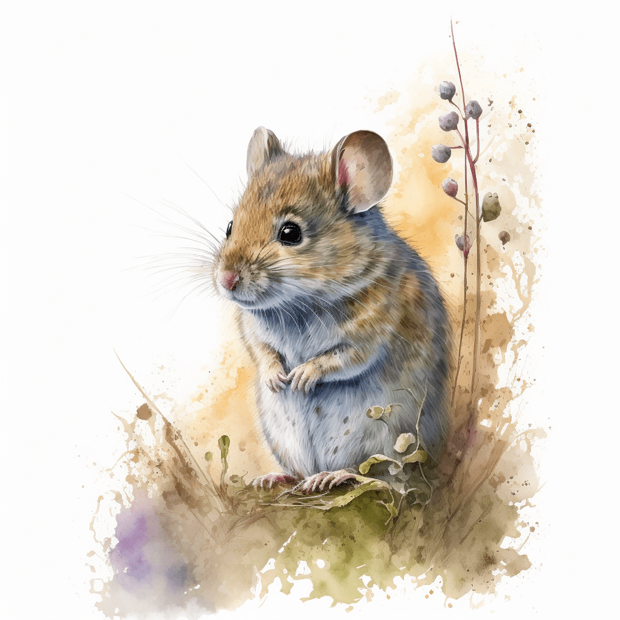 Watercolour of mouse.
